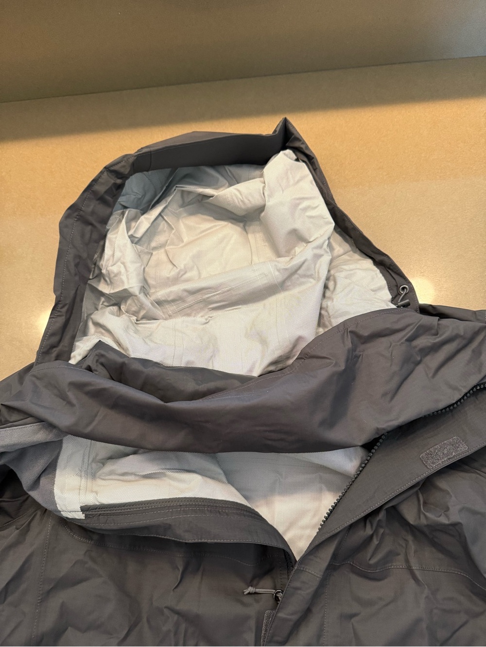 REI Men's Hooded Rain Jacket - Gray - Picture 4 of 7